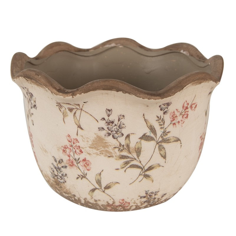 Clayre & Eef Keramik-Pflanzschale Ø 17x11 cm – Schalen-Übertopf M (6CE1617M)