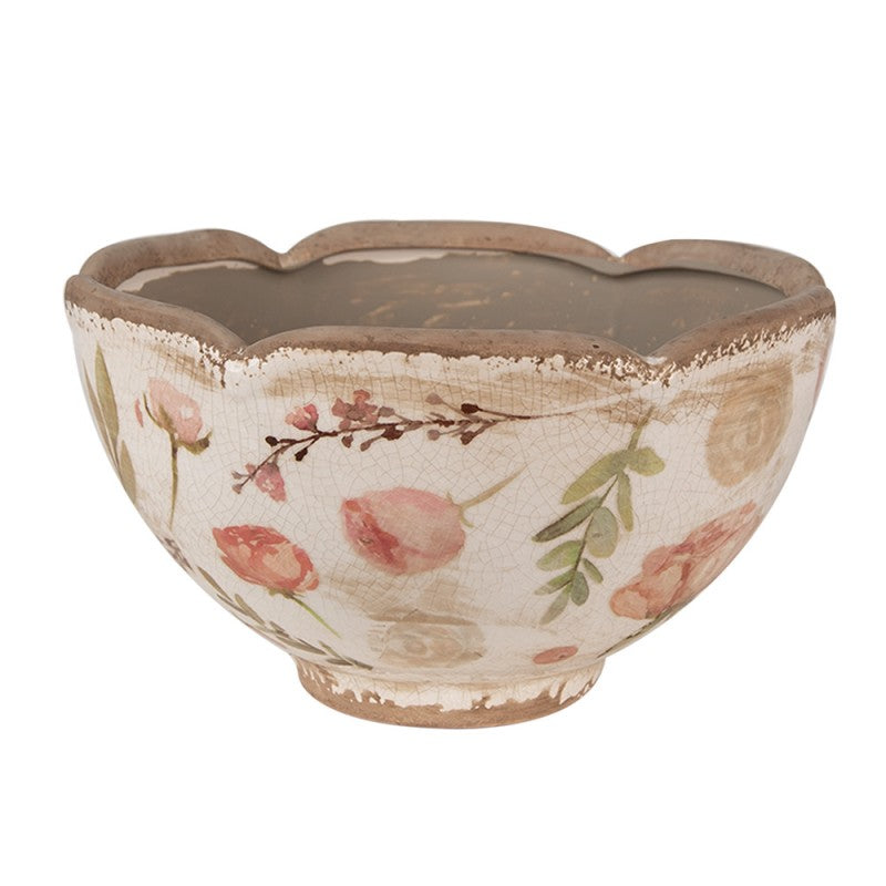 Clayre & Eef Keramik-Pflanzschale Ø 21x12 cm – Schalen-Übertopf M (6CE1626M)