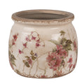 Clayre & Eef Keramik-Blumentopf Ø 16x13 cm – Runder Übertopf M (6CE1628M)
