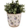 Clayre & Eef Keramik-Blumentopf Hortensie Ø 14x13 cm – Übertopf M (6CE1638M)