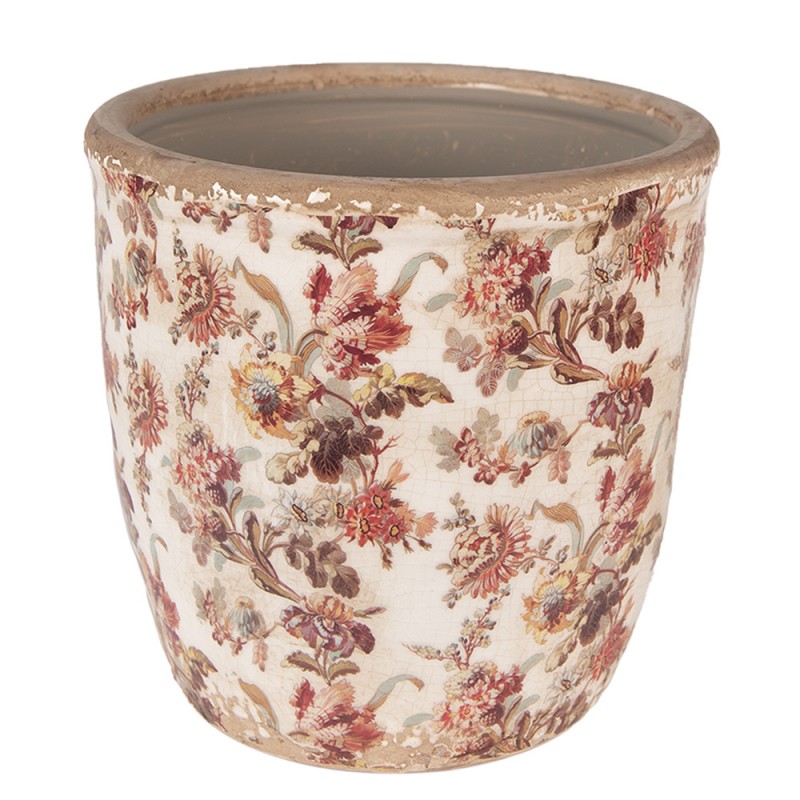Clayre & Eef Blumentopf „floral Rustikales Landhaus“ aus Keramik, Ø 16 cm (6CE1649L)