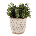 Clayre & Eef Blumentopf Herzen „Cottage Zauber“ aus Keramik, Ø 14 cm (6CE1652M)