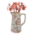 Dekorative Kanne Vase Keramik Rosen Bouquet Salbeigrau Craquelé 16x11x20 cm von Clayre & Eef (6CE1971M)