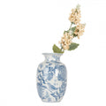 Chinoiserie-Dekovase Vögel auf Zweigen Blau-Weiß Keramik Ø 14x23 cm von Clayre & Eef (6CE2100)