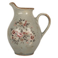 Dekorative Kanne Vase Keramik Rosenbouquet Salbeigrau Craquelé 21x16x24 cm von Clayre & Eef (6CE2234M)