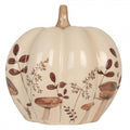Herbst Deko-Kürbis Keramik Waldpilze Beige Ø 18x18 cm von Clayre & Eef (6CE2239M)