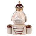 Weihnachtsfigur Nussknacker-Königsbüste Beige-Braun-Gold Keramik 17x12x23 cm von Clayre & Eef (6CE2250)