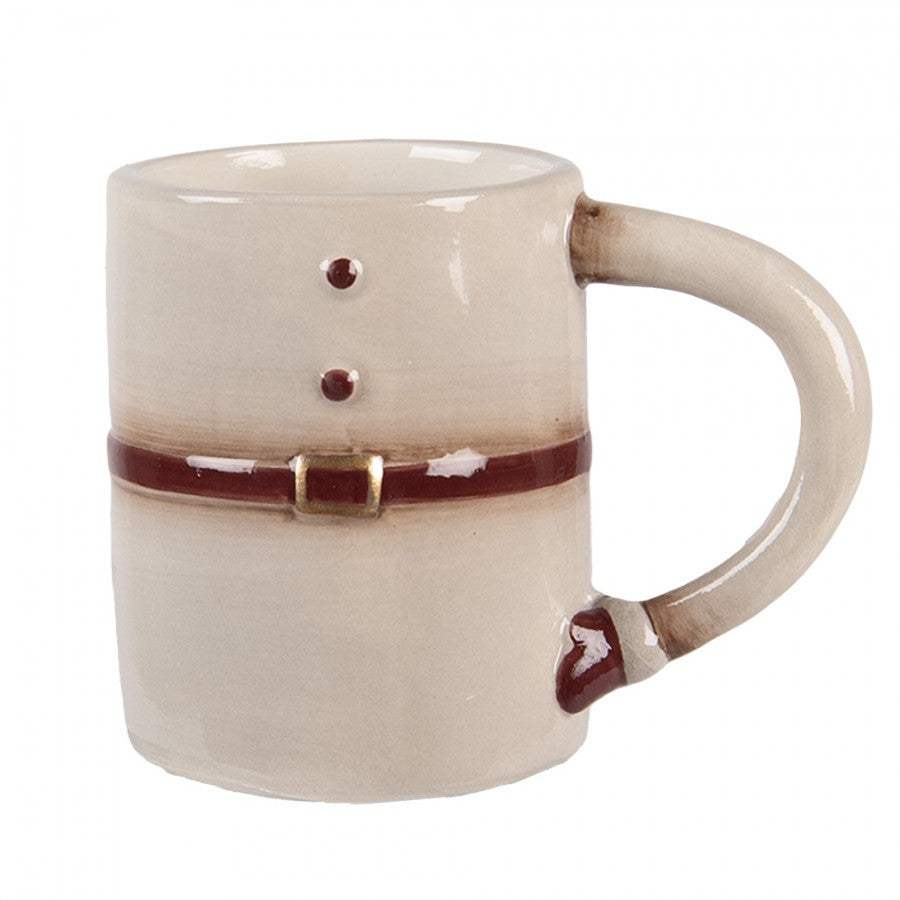 3D Tasse 2-teilig mit Schale Keramik Beige Rentier 12x12x18 cm 250 ml von Clayre & Eef (6CE2255)
