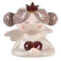 Clayre & Eef Blumentopf „Engel“ aus Keramik in Antikbeige, 17x14x17 cm (6CE2256)