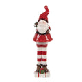 Clayre & Eef Keramikfigur „Weihnachts-Wichtel-Elf-Laaf-Zwerg“ aus Keramik in Rot-Weiß glasiert, 7x7x23 cm (6CE2264)