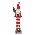 Clayre & Eef Keramikfigur „Weihnachts-Wichtel-Elf-Laaf-Zwerg “ aus Keramik in Rot-Weiß, 9x8x30 cm (6CE2265)