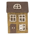 Clayre & Eef Teelichthalter Keramik Lichthaus Cottage Ocker Senfgruen gesprenkelt Dachgaube 10x7x14 cm (6CE2286)