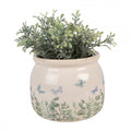 Clayre & Eef Blumentopf „Cottage Sommerblumen“ aus Keramik in Naturbeige, Ø 12 cm (6CE2441S)