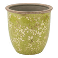 Clayre & Eef Blumentopf „Cottage Zylinder“ aus Keramik in Antik-Grün, Ø 17 cm (6CE2446L)