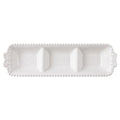 Clayre & Eef Schale mit 3 Fächer„Schleifen“ aus Keramik in Weiß, 25x7x3 cm (6CE2483)