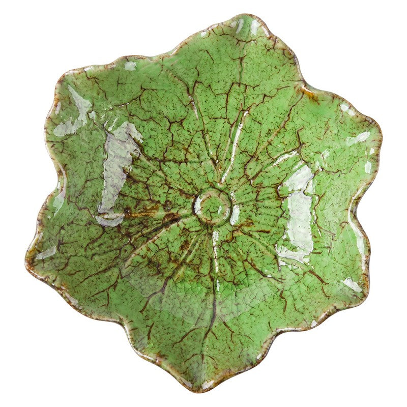 Clayre & Eef Schale „Blatt “ aus Keramik in brün , Ø 18x5 cm (6CE2507)