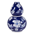 Chinoiserie-Dekovase Doppelkürbis-Form Kobaltblau-Weiß Keramik Ø 13x21 cm von Clayre & Eef (6CE2552)