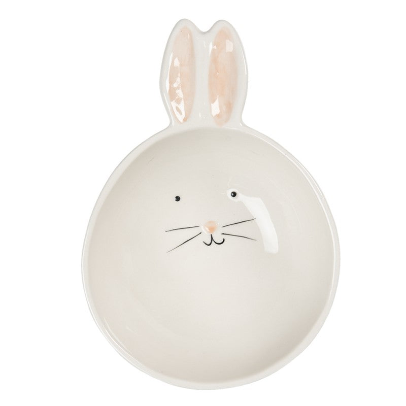 Clayre & Eef Schale „Osterhase“ aus Keramik in Beige, 14x20x6 cm (6CEBO0054)
