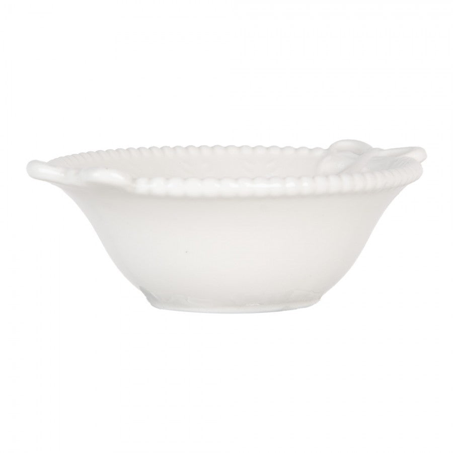 Clayre & Eef Schale „Schmetterlinge“ aus Keramik in Weiß, 12x8x4 cm / 75 ml (6CEBO0200M)