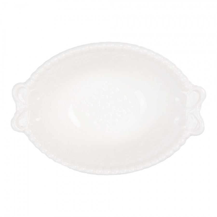 Clayre & Eef Dipschale „Schmetterlinge“ aus Keramik in Weiß, 9x6x3 cm / 25 ml (6CEBO0200S)
