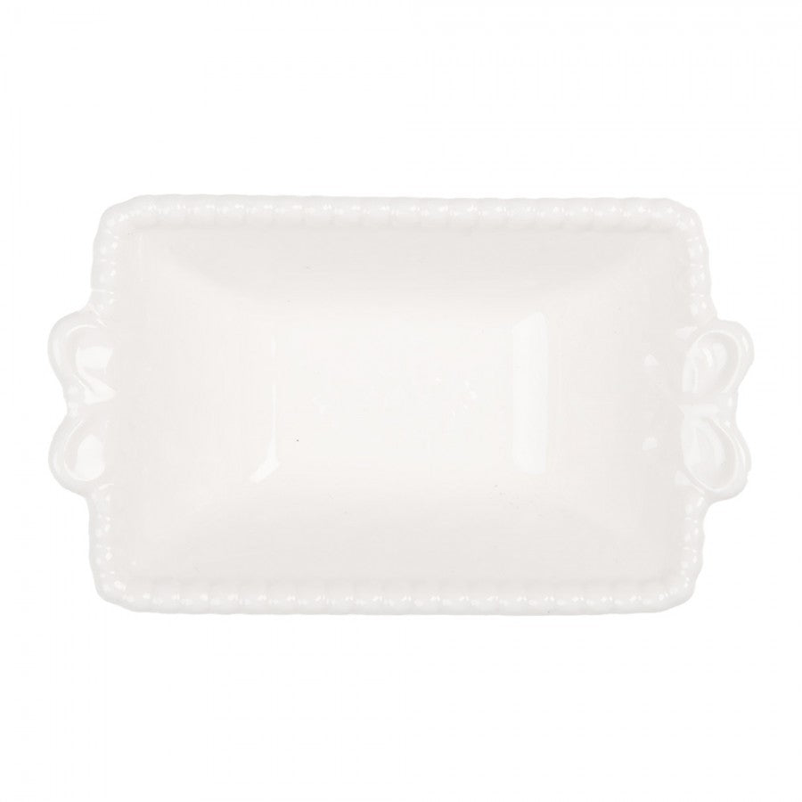 Clayre & Eef Dipschale „Schmetterlinge“ aus Keramik in Weiß, 9x6x3 cm / 25 ml (6CEBO0201S)