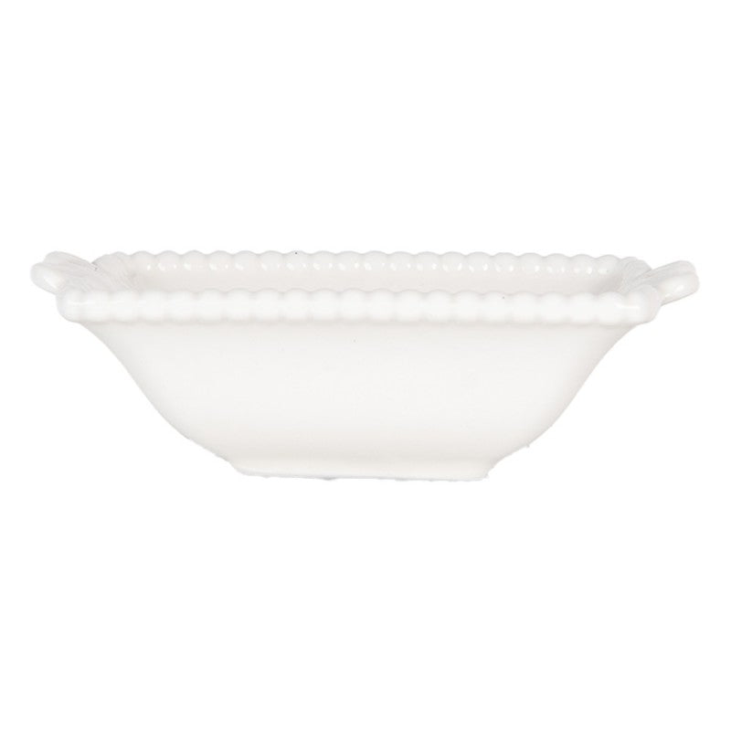 Clayre & Eef Dipschale „Schmetterlinge“ aus Keramik in Weiß, 9x6x3 cm / 25 ml (6CEBO0201S)