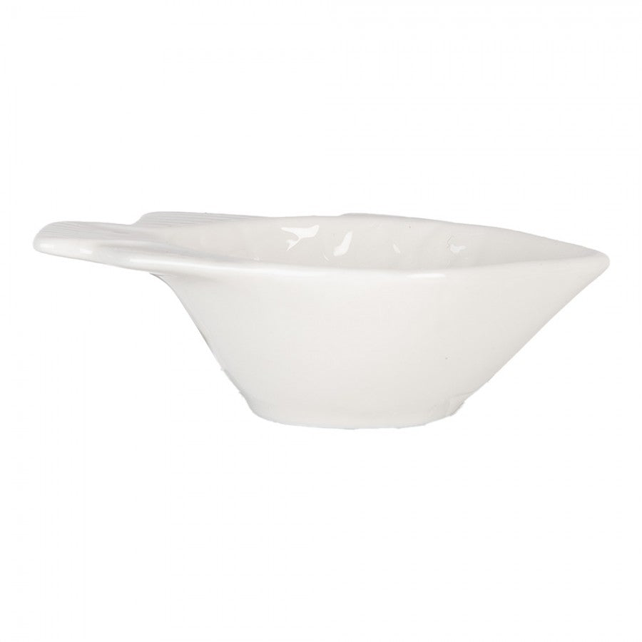 Clayre & Eef Dipschale „Fisch“ aus Keramik in Weiß, 9x6x3 cm / 25 ml (6CEBO0205S)