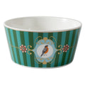 Clayre & Eef Schale „Cottage Classic“ aus Keramik in grün mit Vögelchen, Ø 11 cm (6CEBO0216)