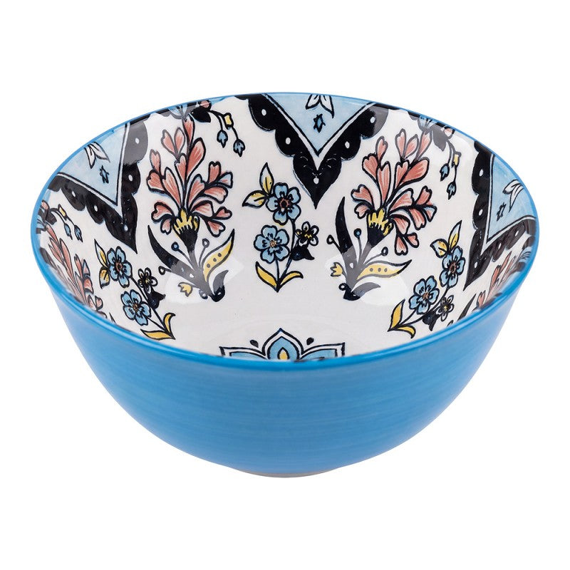 Clayre & Eef Schale „Ocean Breeze“ aus Keramik in Blau, Ø 13x6 cm / 350 ml (6CEBO0219)