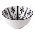 Clayre & Eef Schale „Cottage Pure“ aus Keramik in Weiß, schwarze Ornamente, Ø 13x6 cm / 350 ml (6CEBO0220)