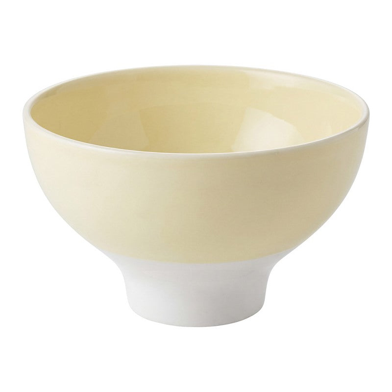 Clayre & Eef Fußschale „Nordic Dipped“ aus Keramik in Zartgelb-Weiß, Ø 11x7 cm / 300 ml (6CEBO0234)