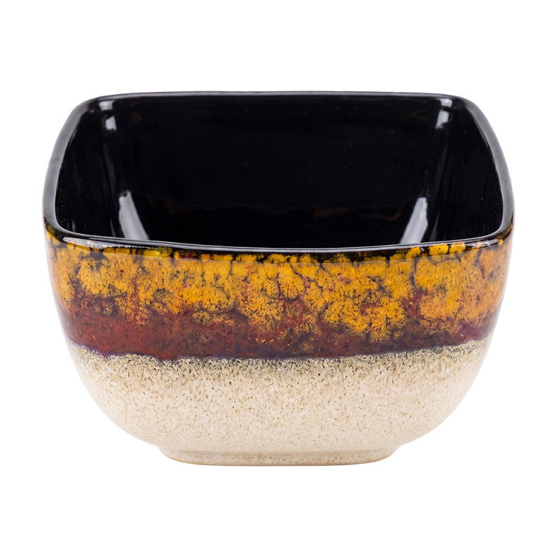 Clayre & Eef Schale „Quadrat Schwarz-Orange, 11x11x7 cm / 300 ml (6CEBO0236)