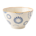 Clayre & Eef Schale „Cottage Weiß“ aus Keramik in Weiß-blaue Ornamente, Ø 13x7 cm / 350 ml (6CEBO0253)