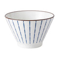 Clayre & Eef Schale „Cottage Tief“ aus Keramik in Weiß-blaue Streifen, Ø 13x8 cm / 350 ml (6CEBO0254)