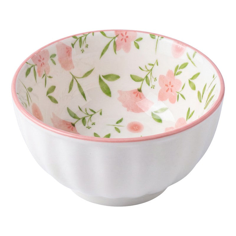Clayre & Eef Schale „Cottage Weiß“ mit Blumen aus Keramik in Beige, Ø 10x5 cm (6CEBO0259)