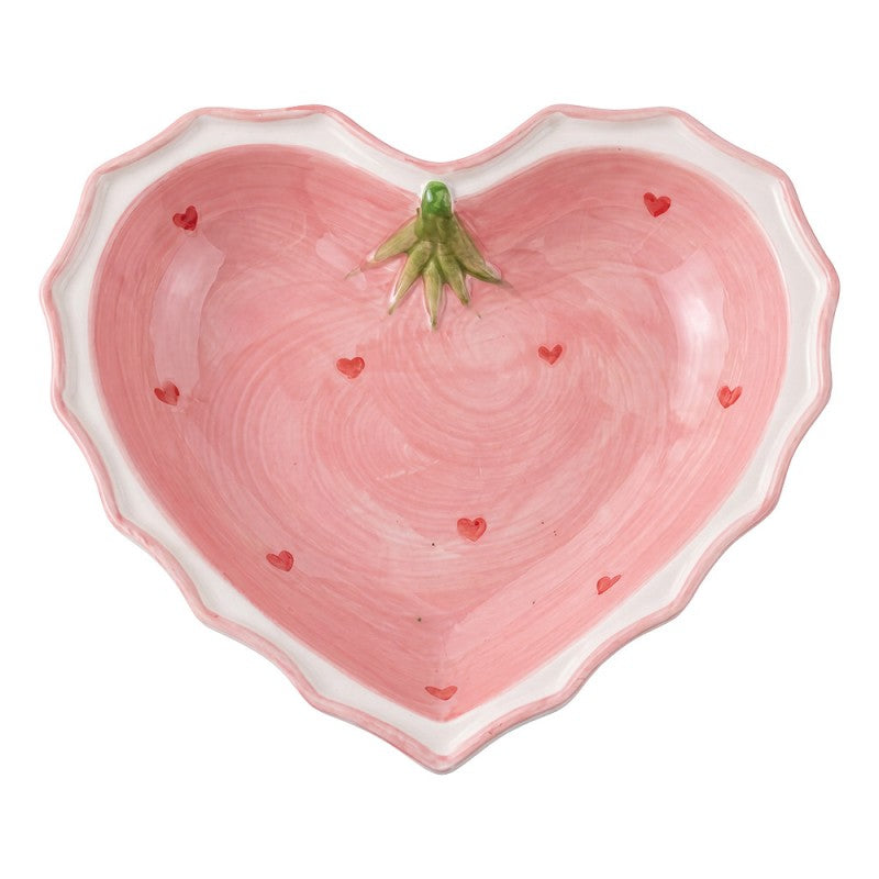 Clayre & Eef Schale „Herz“ aus Keramik in rosa, 15x15x4 cm (6CEBO0267M)