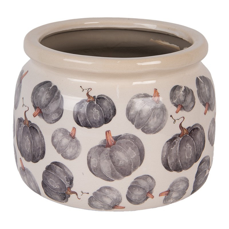 Clayre & Eef Blumentopf „Herbst-Kürbis“ aus Keramik , Ø 20 cm (6CECSP0001L)