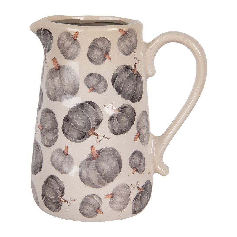Dekorative Kanne Vase Keramik Kürbisse Grau Beige Craquelé 21x15x23 cm von Clayre & Eef (6CECSP0002L)