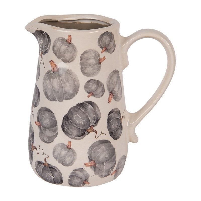 Dekorative Kanne Vase Keramik Kürbisse Grau Beige Craquelé 16x12x18 cm von Clayre & Eef (6CECSP0002M)