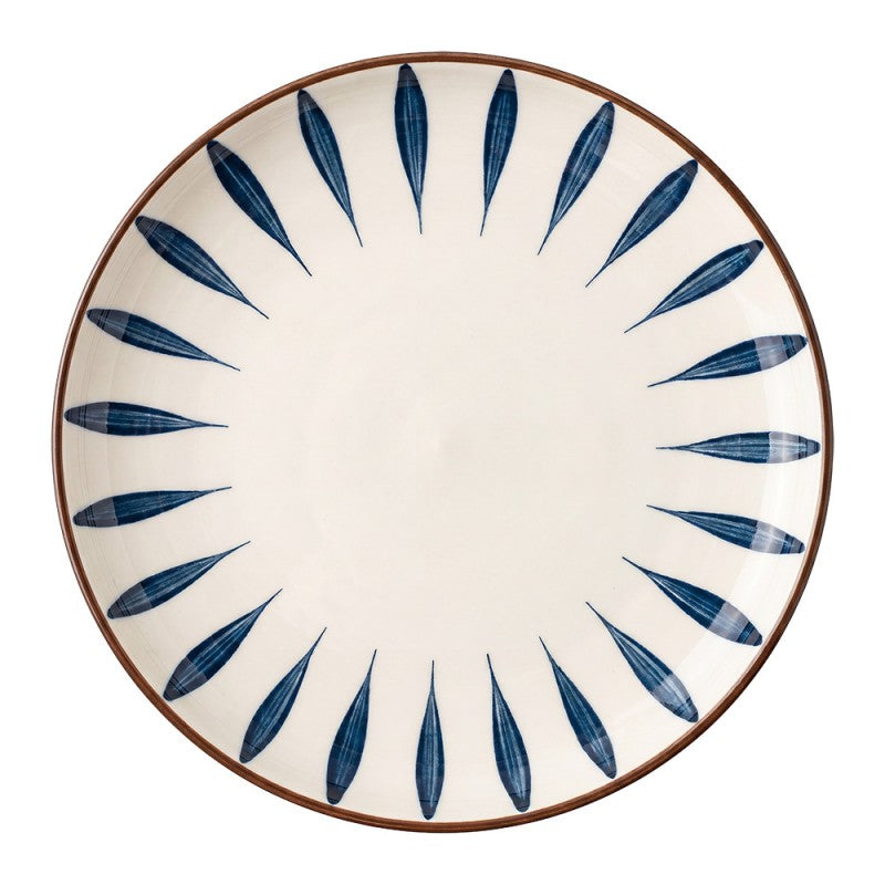 Keramikteller Indigoblau Pinselstrich Ø 20 cm Frühstücksteller Kuchenteller von Clayre & Eef (6CEDP0174)