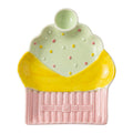 Keramikteller Cupcake Muffin Rosa-Gelb 20x16x2 cm Frühstücksteller Kuchenteller von Clayre & Eef (6CEDP0175)