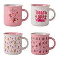 Weihnachtstassen 4er-Set Keramik Wintermotive Bunt 10x9x7 cm 380 ml von Clayre & Eef (6CEMS0057)