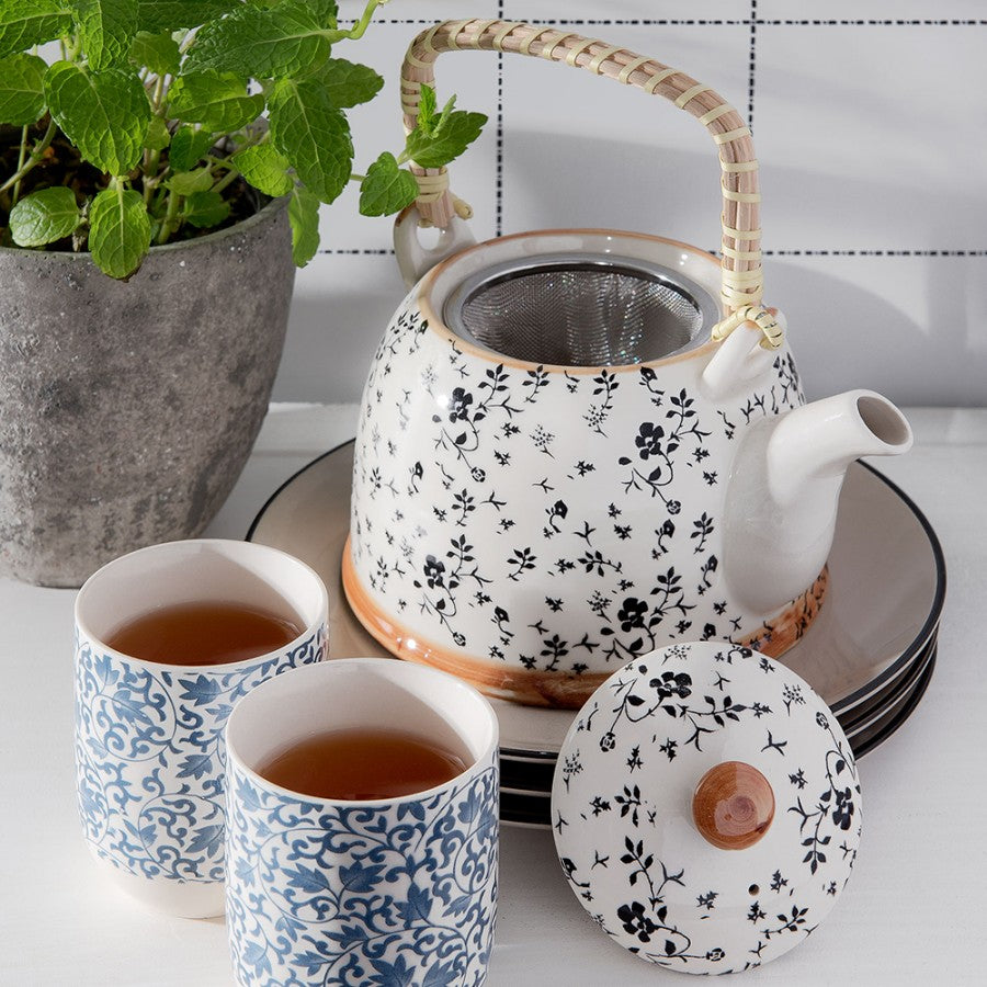 Teetasse Keramik Vintage blau Ø 6x8 cm 100 ml von Clayre & Eef (6CEMU0005)