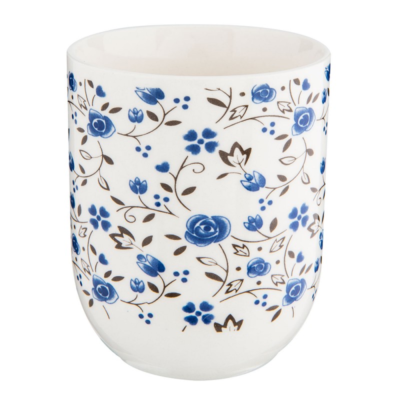 Teebecher Porzellan Botanische Blaue Blumen Ø 6x8 cm 100 ml von Clayre & Eef (6CEMU0009)