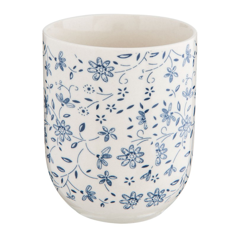 Teebecher Porzellan Romantische Blaue Blumen Ø 6x8 cm 100 ml von Clayre & Eef (6CEMU0012)