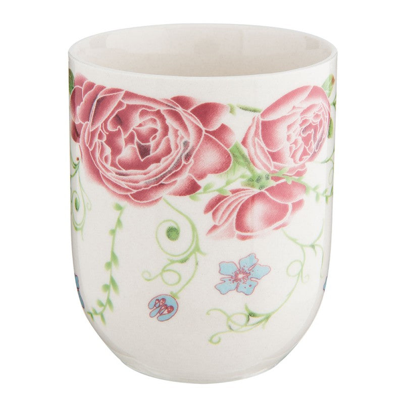 Teebecher Porzellan Romantische Rosa Blumen Ø 6x8 cm 100 ml von Clayre & Eef (6CEMU0020)