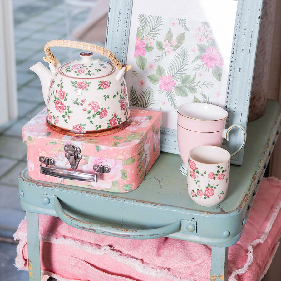 Teebecher Porzellan High Tea Party Rosa Ø 6x8 cm 100 ml von Clayre & Eef (6CEMU0021)