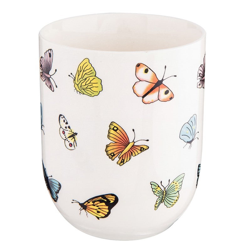 Teebecher Porzellan Bunte Schmetterlinge Ø 6x8 cm 100 ml von Clayre & Eef (6CEMU0025)