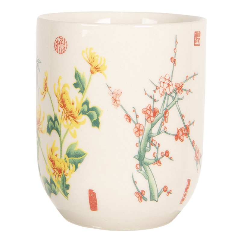 Tee-Becher-Tasse Keramik Streublümchen Ø 6x8 cm 100 ml von Clayre & Eef (6CEMU0074)