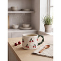 Kaffeetasse Keramik Kirschen Weiß-Rot 13x9x7 cm 200 ml von Clayre & Eef (6CEMU0149)